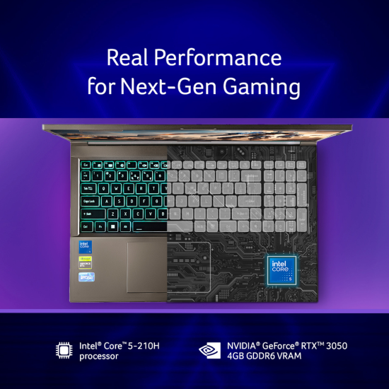 Acer Aspire 7 A715-79G Intel Core 5 210H 16GB DDR4 512 PCIe NVMe RTX 3050 4GB Graphics FHD IPS 144Hz Flame Black Gaming Laptop