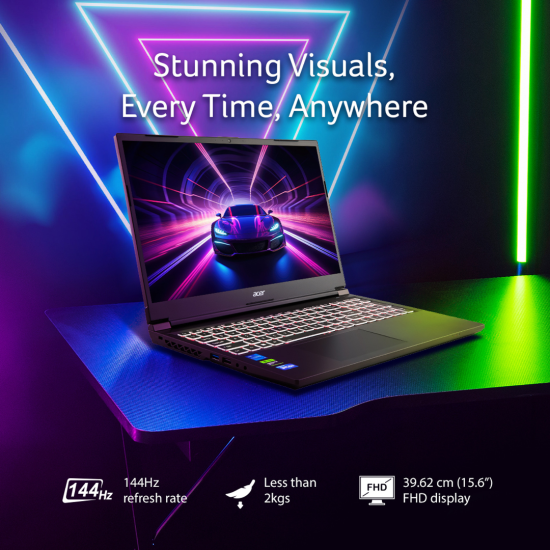 Acer Aspire 7 A715-79G Intel Core 5 210H 16GB DDR4 512 PCIe NVMe RTX 3050 4GB Graphics FHD IPS 144Hz Flame Black Gaming Laptop