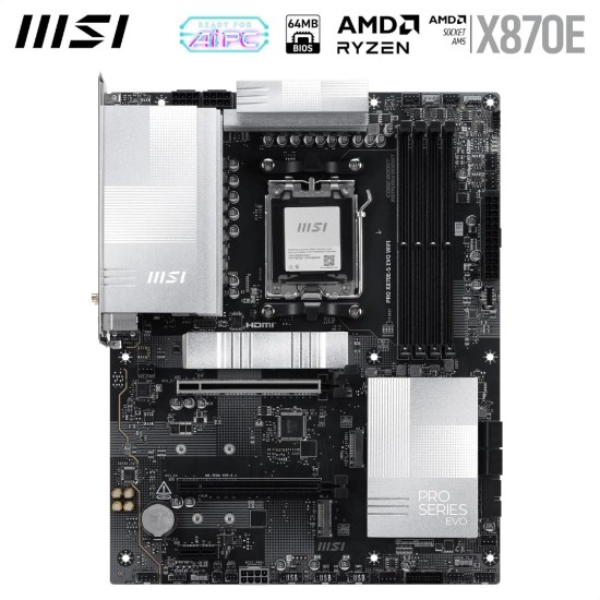 MSI PRO X870E-S EVO Wi-Fi AM5 ATX Motherboard