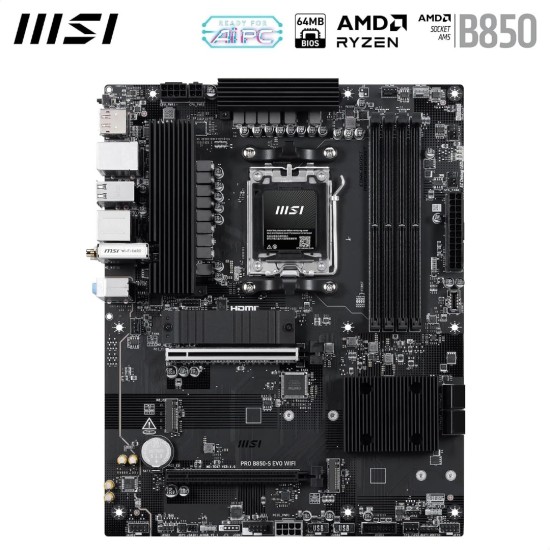 MSI PRO B850-S EVO Wi-Fi AM5 ATX Motherboard