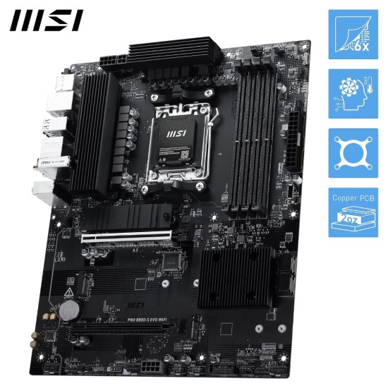 MSI PRO B850-S EVO Wi-Fi AM5 ATX Motherboard