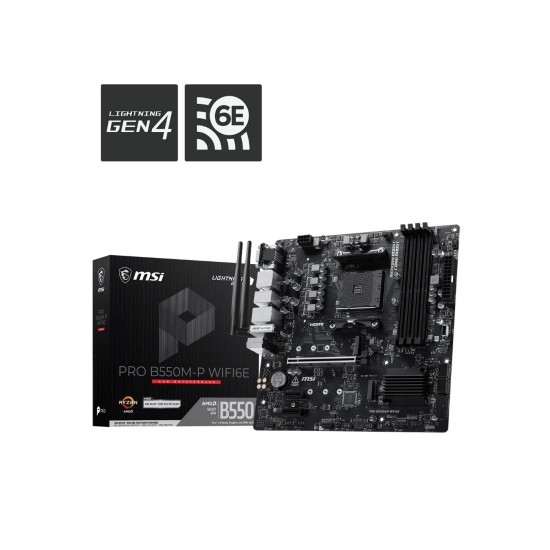 MSI PRO B550M-P WIFI6E AMD AM4 Micro ATX Motherboard