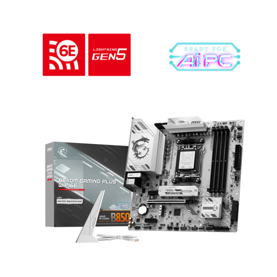 MSI B850M GAMING PLUS WIFI6E AM5 DDR5 PCIe 5.0 M-ATX Motherboard