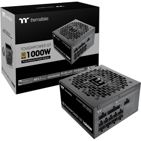 Thermaltake ToughPower GT 1000W 80 Plus Gold Power Supply (PCIe 5.1 & ATX 3.1) (PSU)