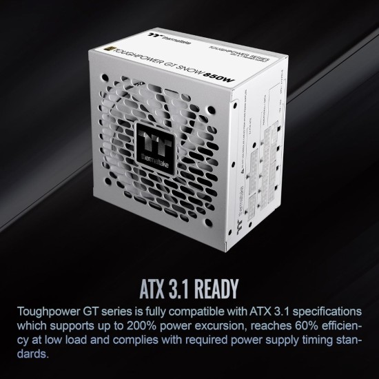 Thermaltake ToughPower GT Snow 850W 80 Plus Gold Power Supply (PCIe 5.1 & ATX 3.1) (PSU) Thermaltake ToughPower GT Snow 850W 80 Plus Gold Power Supply (PCIe 5.1 & ATX 3.1) (PSU)