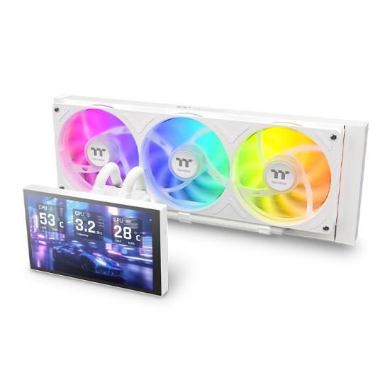 Thermaltake ST360 Ultra ARGB Sync AIO Liquid Cooler Snow (7" LCD Display)