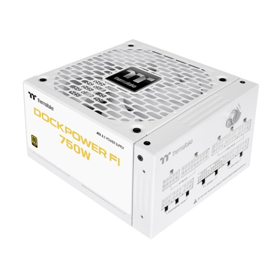 Thermaltake Dockpower Fi 750W 80+ Gold Full Modular ATX 3.1 Power Supply (PSU) Snow