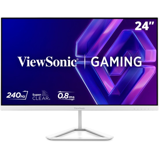 ViewSonic VX24G30-W 24 Inch IPS 1080p 0.8ms 240Hz HDR10 White Gaming Monitor