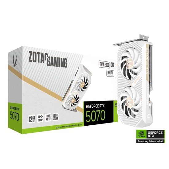 ZOTAC GAMING GeForce RTX 5070 Twin Edge OC White Edition GDDR7 Graphics Card