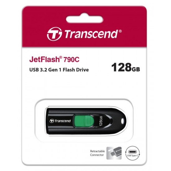 Transcend 128GB JetFlash 790C USB Type-C 3.2 Gen 1 Flash Drive