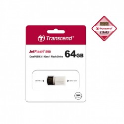 Transcend 64GB JetFlash 890 USB 3.1 Gen 1 OTG Pen Drive Silver
