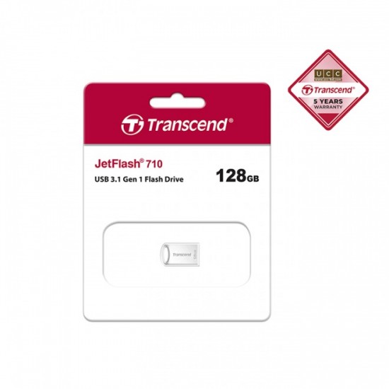 Transcend 128GB JetFlash 710 USB 3.0 Gen 1 Pen Drive Silver