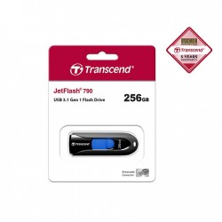 Transcend 256GB JetFlash 790 USB 3.1 Gen 1 Pen Drive Black