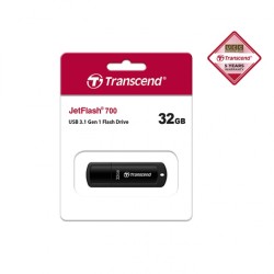 Transcend 32GB JetFlash 700 USB 3.1 Gen 1 Pen Drive Black