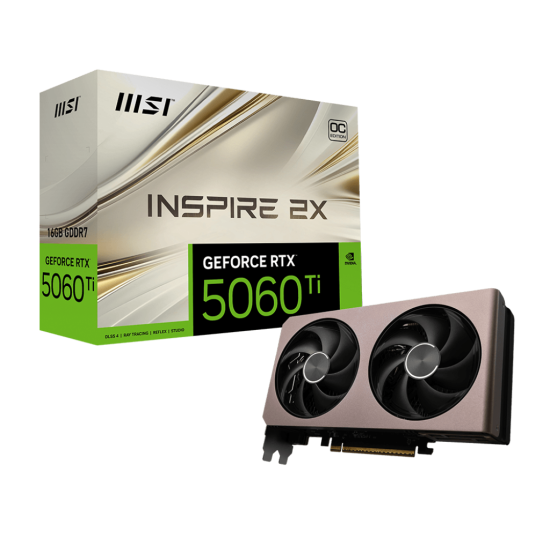 MSI GeForce RTX 5060 TI 16G INSPIRE 2X OC 16GB GDDR7 Graphics Card