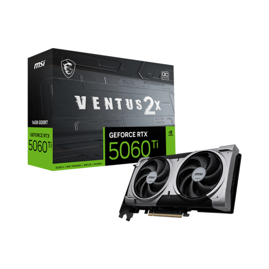 MSI GeForce RTX 5060 TI 16G VENTUS 2X OC PLUS 16GB GDDR7 Graphics Card
