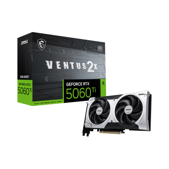MSI GeForce RTX 5060 TI 8G VENTUS 2X  PLUS 8GB GDDR7 Graphics Card