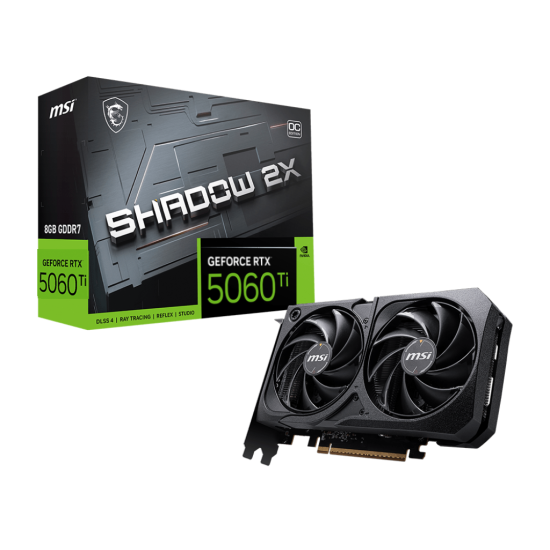 MSI GeForce RTX 5060 Ti 8G SHADOW 2X OC 8GB GDDR7 Graphics Card MSI GeForce RTX 5060 Ti 8G SHADOW 2X OC 8GB GDDR7 Graphics Card