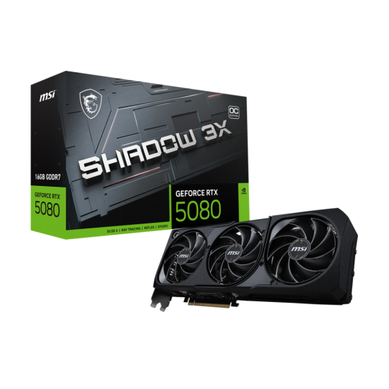 MSI GeForce RTX 5080 16G SHADOW 3X OC 16GB GDDR7 Graphics Card