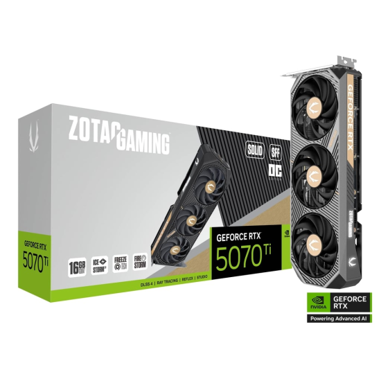 ZOTAC GAMING GeForce RTX 5070 TI SOLID SFF OC 16GB GDDR7 Graphics Card