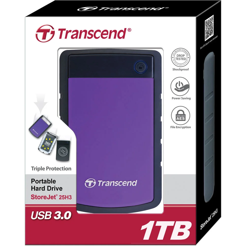 Transcend 1TB StoreJet 25H3 Portable HDD Purple Price in BD
