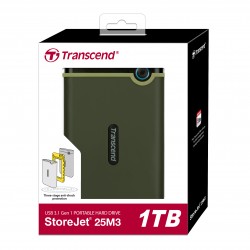 Transcend 1TB StoreJet 25M3 Portable Hard Disk Drive (HDD) Military Green Slim