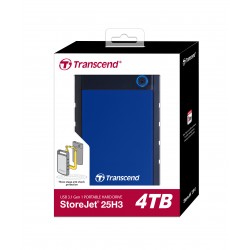 Transcend 4TB StoreJet 25H3 Portable Hard Disk Drive (HDD) Blue