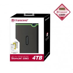 Transcend 4TB StoreJet 25M3 Portable Hard Disk Drive (HDD) Iron Gray Slim