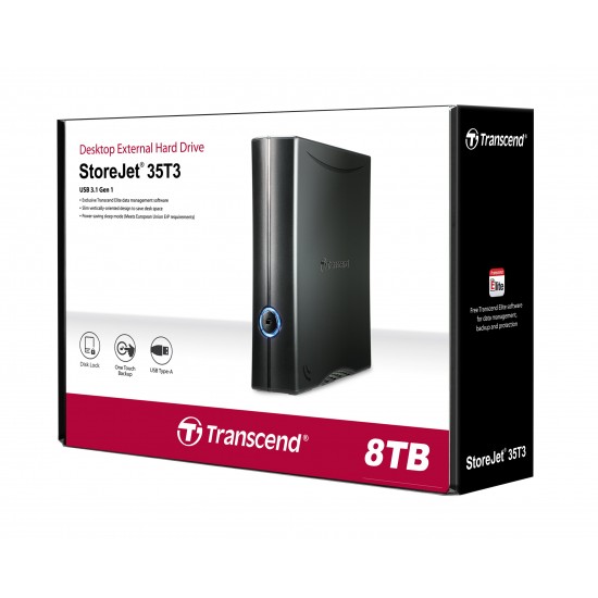Transcend 8TB StoreJet 35T3 External Hard Disk Drive (HDD)