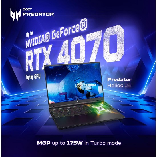 Acer Predator Helios 16 PH16-71-74MN NH.QJRSI.001 Intel 13th gen core i7-13700HX 32GB DDR5 Ram 1TB Gen4 NVME RTX 4070 8GB GDDR6 16 Inch WUXGA IPS 240HZ Gaming Laptop