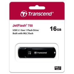 TRANSCEND 16GB JETFLASH 750 MLC USB 3.0 FLASH DRIVE BLACK