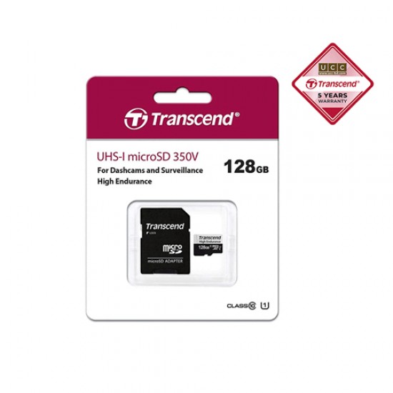 Transcend 128GB USD350V U1 High Endurance MicroSD Card With Adapter