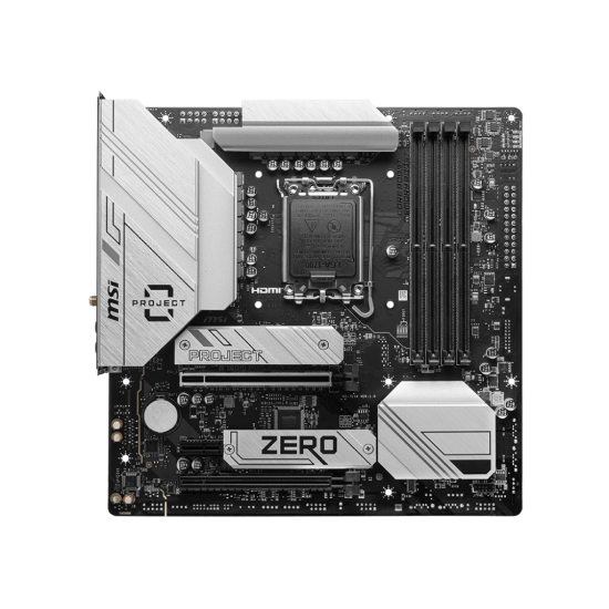 MSI B760M PROJECT ZERO LGA 1700 I DDR5 mATX Motherboards