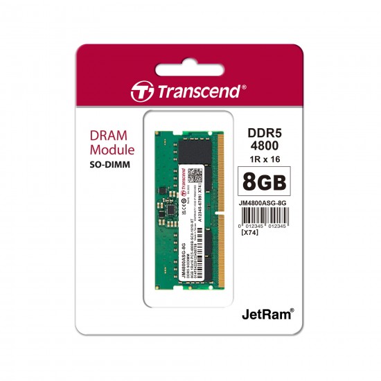 Transcend 8GB JM DDR5 4800 SO-DIMM LAPTOP RAM