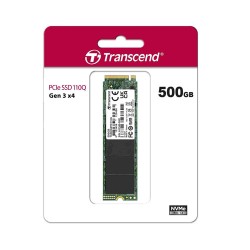 Transcend 500GB 110Q M.2 2280 PCIe NVMe Gen3x4 3D TLC DRAM-Less Internal SSD