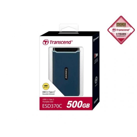 Transcend 500GB ESD370C USB 3.1 Gen 1 Gen 2 Type C Portable SSD Navy Blue