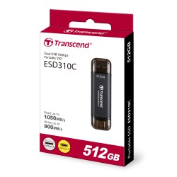 Transcend 512GB ESD310C  Type C Portable SSD Black