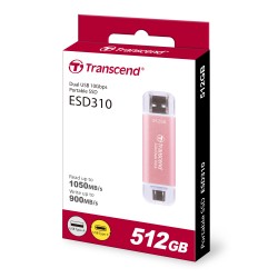 Transcend 512GB ESD310P  Type C Portable SSD Pink
